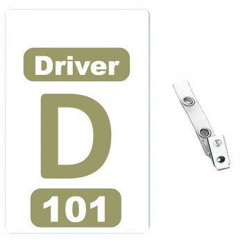 Custom Printed Numbered PVC Badges + Strap Clips - 50 pack